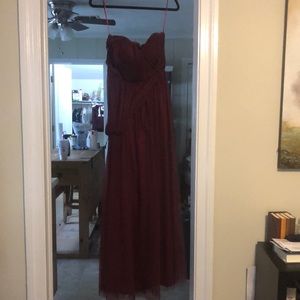 Birdy grey size small maroon bridesmaids dress.